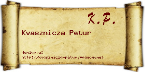 Kvasznicza Petur névjegykártya